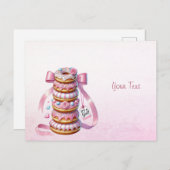Sprinkle Donuts Rosa Ribbon Postkarte (Vorne/Hinten)