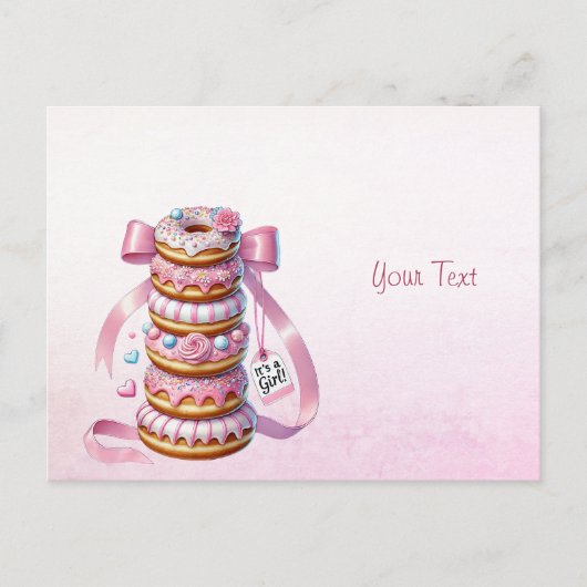Sprinkle Donuts Rosa Ribbon Postkarte (Vorderseite)