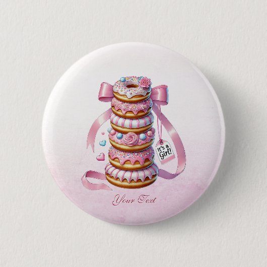 Sprinkle Donuts rosa Ribbon-Taste Button (Vorderseite)