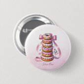Sprinkle Donuts rosa Ribbon-Taste Button (Vorne & Hinten)