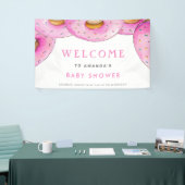 Sprinkle Donuts Wasserfarbe Rosa Babydusche Banner (Messeveranstaltung)
