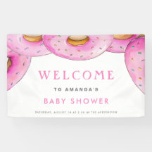 Sprinkle Donuts Wasserfarbe Rosa Babydusche