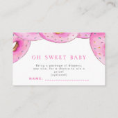 Sprinkle Donuts Wasserfarbe Rosa Babydusche Begleitkarte (Rückseite)