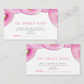 Sprinkle Donuts Wasserfarbe Rosa Babydusche Begleitkarte (Vorne/Hinten)