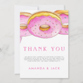 Sprinkle Donuts Wasserfarbe Rosa Babydusche Dankeskarte (Vorderseite)