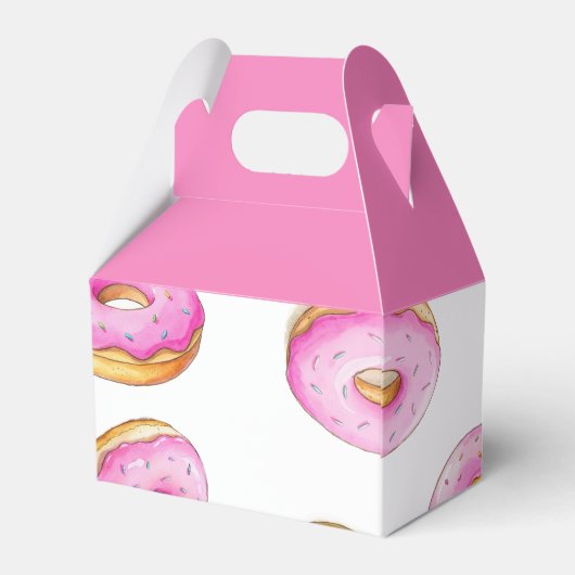 Sprinkle Donuts Wasserfarbe Rosa Babydusche Geschenkschachtel (Rückseite)