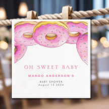 Sprinkle Donuts Wasserfarbe Rosa Babydusche