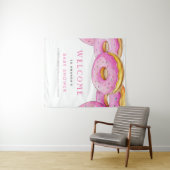 Sprinkle Donuts Wasserfarbe Rosa Babydusche Wandteppich (Beispiel (Horizontal))