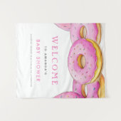 Sprinkle Donuts Wasserfarbe Rosa Babydusche Wandteppich (Vorderseite (Horizontal))