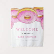 Sprinkle Donuts Wasserfarbe Rosa Babydusche