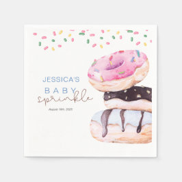 Sprinkle Donuts Wasserfarbenblaue Babydusche Napki Serviette