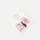 Sprinkle Donuts Wasserfarbenblaue Babydusche Napki Serviette (Ecke)