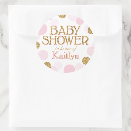 Sprinkle Dots Babydusche Runder Aufkleber (Tasche)