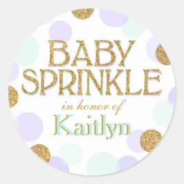 Sprinkle Dots Babydusche Runder Aufkleber