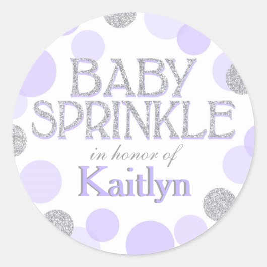 Sprinkle Dots Babydusche Runder Aufkleber (Vorderseite)