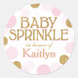 Sprinkle Dots Babydusche Runder Aufkleber