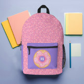 Sprinkle Doughnut Custom Monogram Bedruckter Rucksack