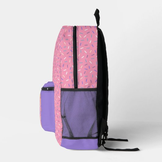 Sprinkle Doughnut Custom Monogram Bedruckter Rucksack (Rechts)