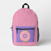 Sprinkle Doughnut Custom Monogram Bedruckter Rucksack (Vorderseite)