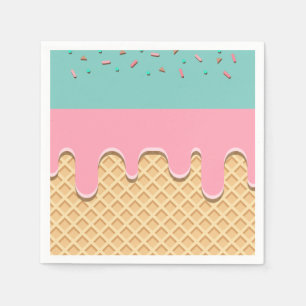 Sprinkle-Drip-Eiscreme-Kegel-Party Serviette