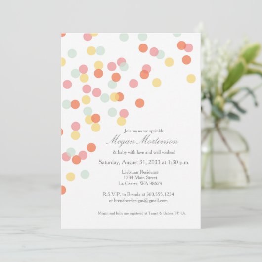 Sprinkle Dusche Einladung (Stehend Vorderseite)