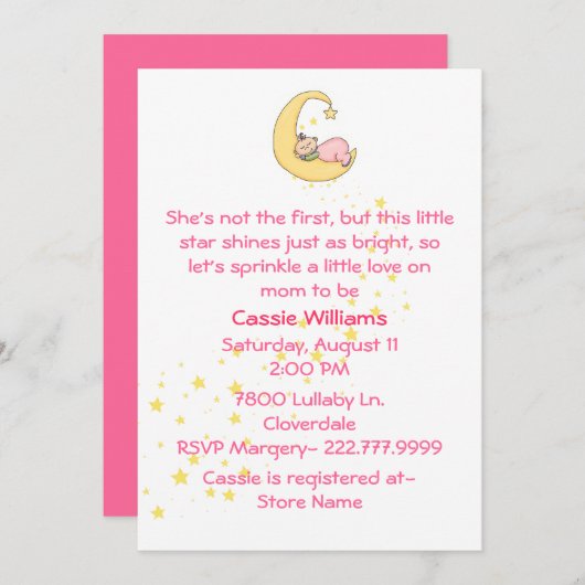 Sprinkle-Dusche für ein Baby Einladung (Vorne/Hinten)