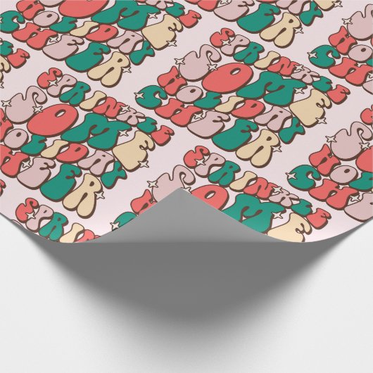 Sprinkle etwas Urlaub Cheer Funny Retro Weihnachte Geschenkpapier (Ecke)