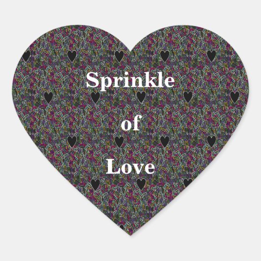 Sprinkle Hörglühen Herz-Aufkleber (Vorderseite)