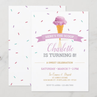 Sprinkle Ice Cream Geburtstagsparty Einladung