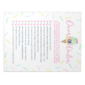 Sprinkle Ice Creme Over oder Under Dusche Game Pac Notizblock (Vorderseite)