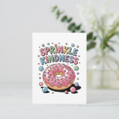 Sprinkle Kindness | Donut Postkarte (Stehend Vorderseite)