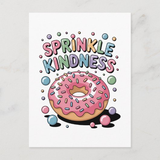 Sprinkle Kindness | Donut Postkarte (Vorderseite)