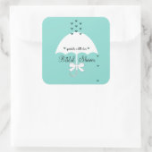 Sprinkle Liebe Aquamarin Blue Dusche Party Quadratischer Aufkleber (Tasche)