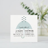 Sprinkle Liebe Baby Blue Dusche Einladung (Stehend Vorderseite)