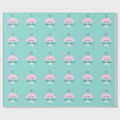 Sprinkle Liebe Blau Rosa Reveal Brautparty Party Geschenkpapier (Flach)