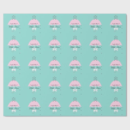 Sprinkle Liebe Blau Rosa Reveal Brautparty Party Geschenkpapier (Flach)