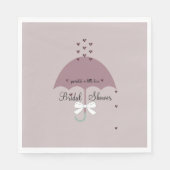 Sprinkle Liebe Mauve & White Dusche Brautparty Serviette (Vorderseite)