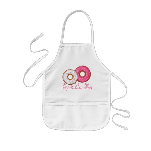 Sprinkle Me Pink & White Doughnut Kid's Schürze (Vorne)