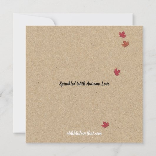 Sprinkle mit Herbst-Liebe Rustikales Baby-Dusche P Einladung (Rückseite)