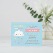 Sprinkle mit Liebe, Cloud and Hearts Baby Dusche Einladung (Stehend Vorderseite)