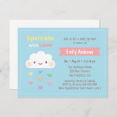 Sprinkle mit Liebe, Cloud and Hearts Baby Dusche Einladung (Vorne/Hinten)