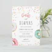 Sprinkle Pink Donut Coed-Baby-Shower Einladung (Stehend Vorderseite)