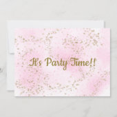 Sprinkle Pink Stars Einladung zum Geburtstag (Vorderseite)