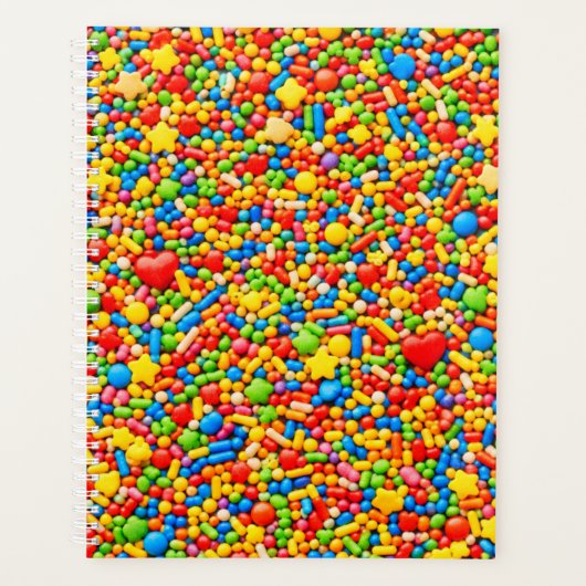 Sprinkle Planner Cover | Bright Rainbow Candy Planer (Vorderseite)