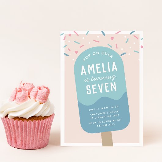 Sprinkle Pop | Kindereis Geburtstagsparty Einladung