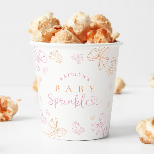 Sprinkle Ribbon Baby Shower Paper Cups Pappbecher