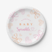 Sprinkle Ribbon Baby Shower Paper Plates Pappteller (Vorderseite)