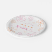 Sprinkle Ribbon Baby Shower Paper Plates Pappteller (Schrägansicht)