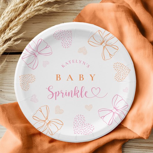 Sprinkle Ribbon Baby Shower Paper Plates Pappteller