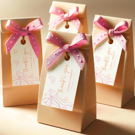 Sprinkle Ribbon Hearts Baby Shower Favor Tags Geschenkanhänger